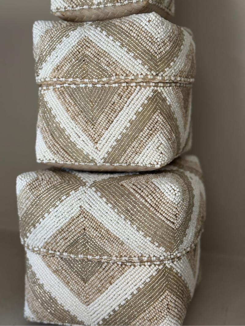 Set van 3 - Offermandjes Beige/Wit